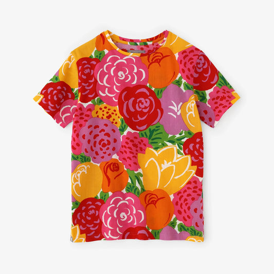 高島縮 40/40 半袖Tシャツ／花の歌（はなのうた）
