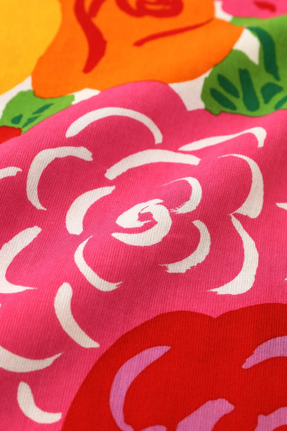 高島縮 40/40 半袖Tシャツ／花の歌（はなのうた）
