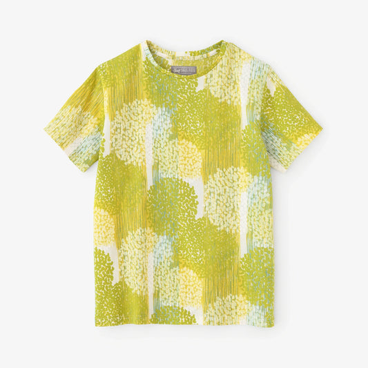 高島縮 40/40 半袖Tシャツ／かすみ草