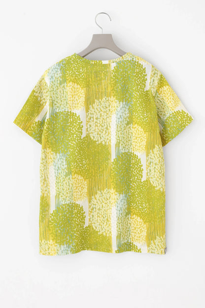 高島縮 40/40 半袖Tシャツ／かすみ草