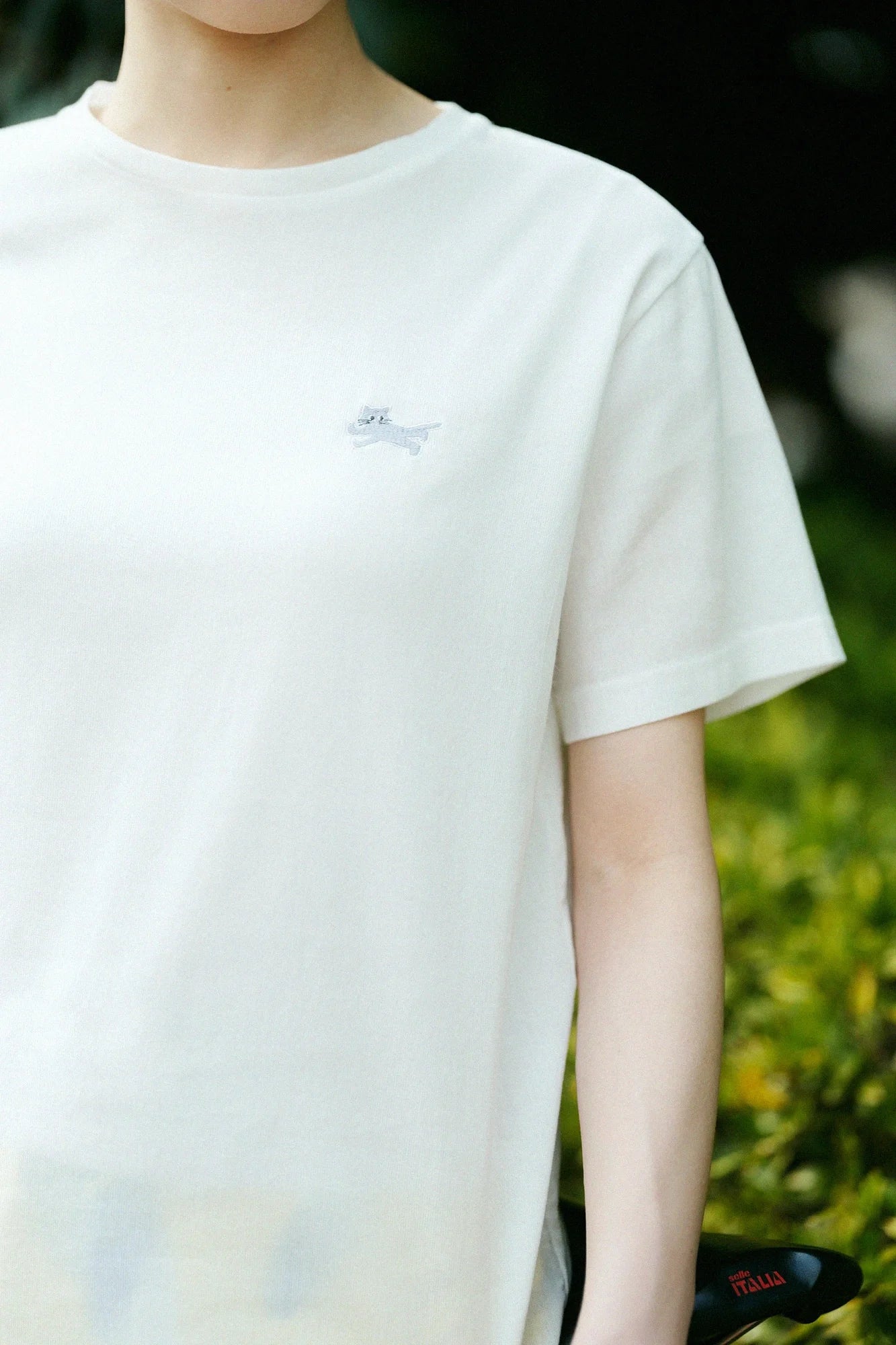 高島縮 40/40 半袖Tシャツ／ホワイト