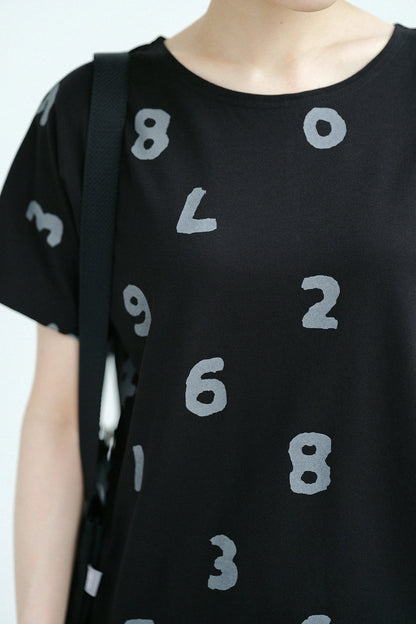 C/CM(R) カノコニット 型ぬきTシャツ／SO-SU-U 上下（しょうか）と余白（よはく） ブラック