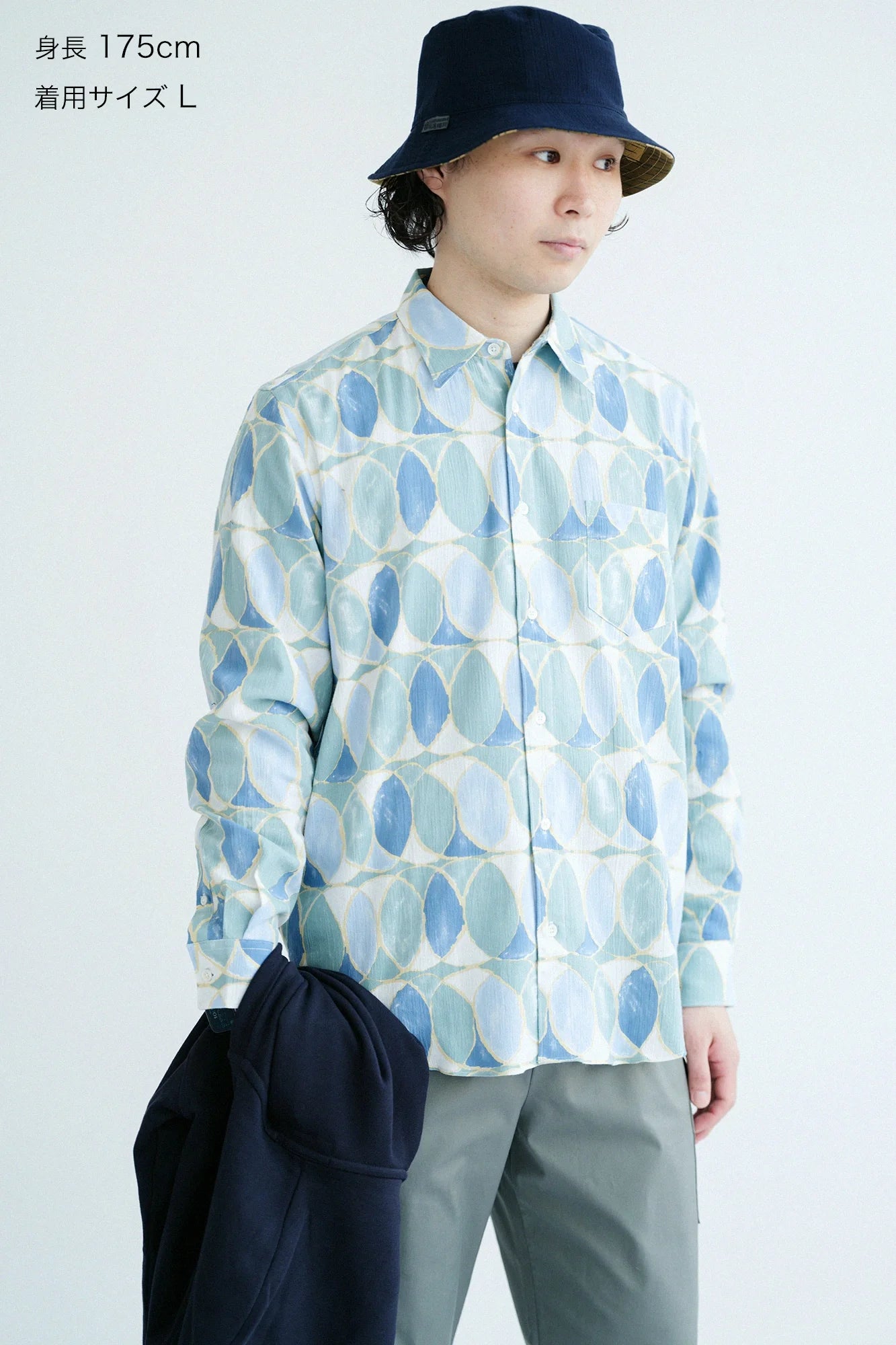 高島縮 20/20 シャツ／輪（わ）つなぎ 水影（みずかげ）