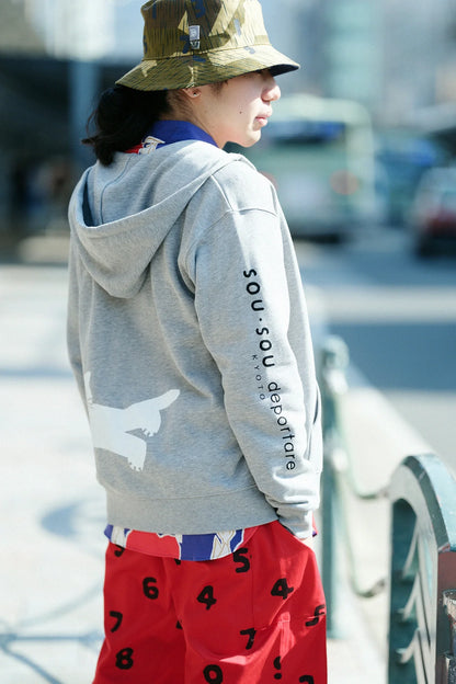デポルターレ ZIP UP スウェットパーカー[9.7]／ヘザーグレー