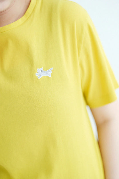 高島縮 40/40 半袖Tシャツ／イエロー
