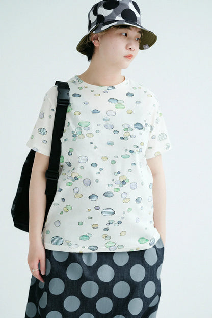高島縮 40/40 半袖Tシャツ／炭酸水（たんさんすい）