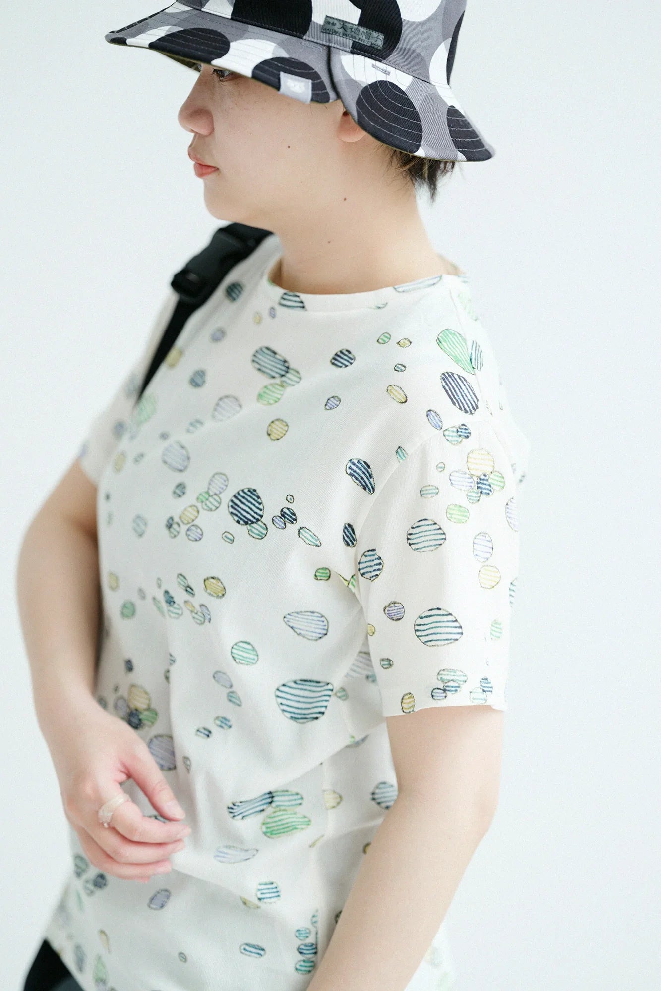 高島縮 40/40 半袖Tシャツ／炭酸水（たんさんすい）