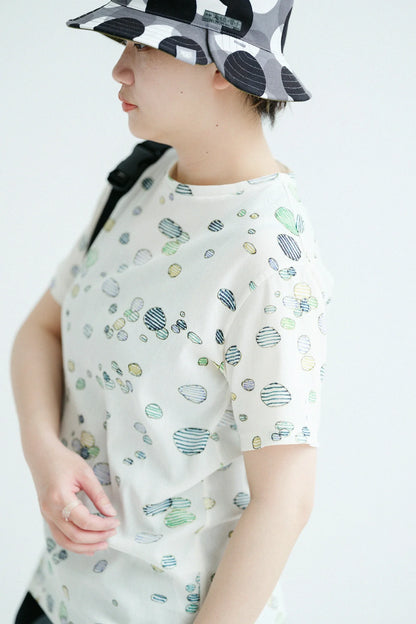高島縮 40/40 半袖Tシャツ／炭酸水（たんさんすい）