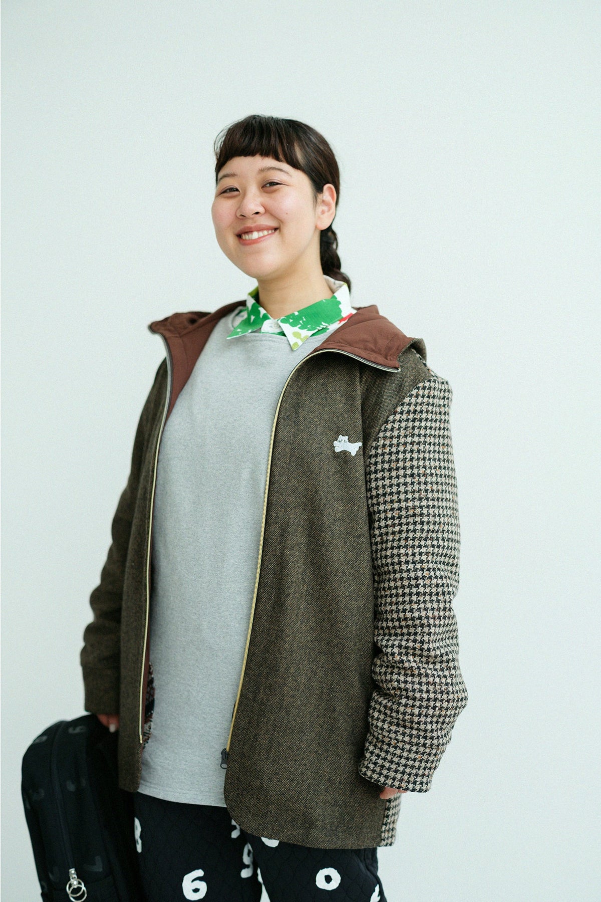 CBNウール ZIP UP フードジャケット／ローアンバー