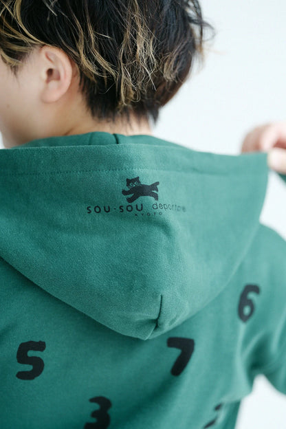 SO-SU-U デポルターレ ZIP UP スウェットパーカー[9.7]／アイビーグリーン