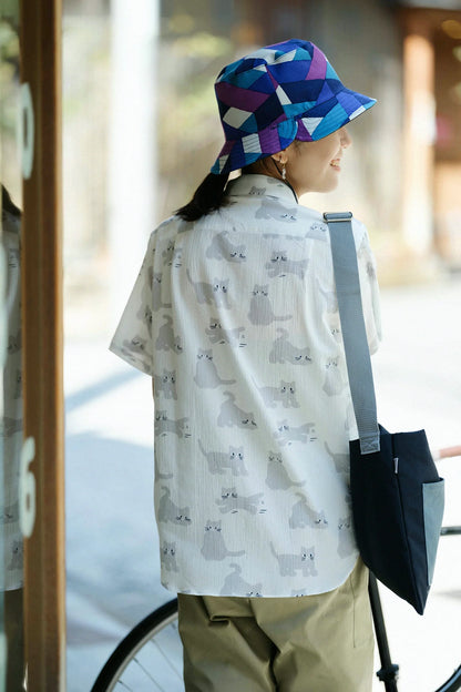 ストレッチツイル リバーシブル BIKE HAT／たがいちがい▲