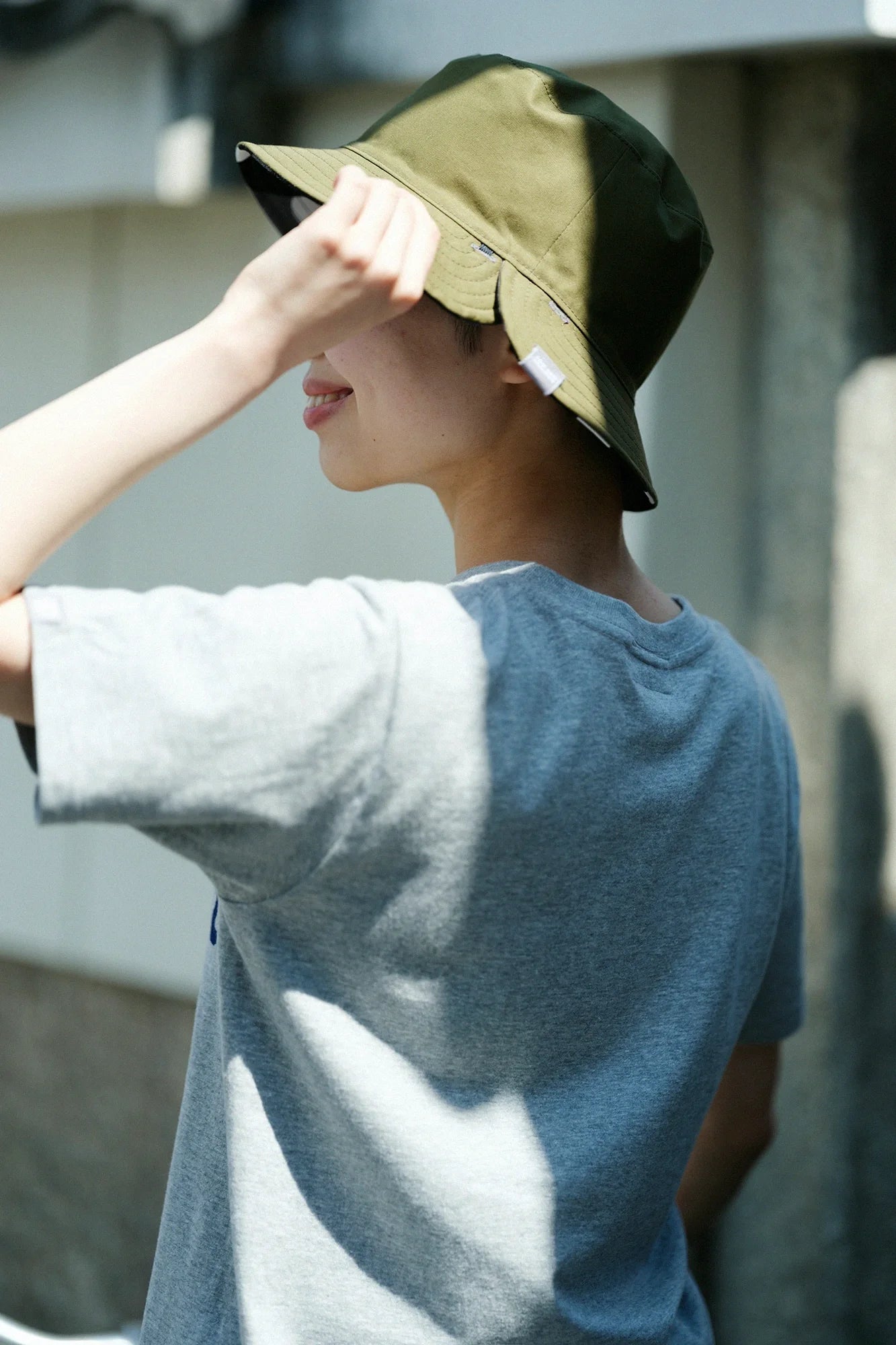 ストレッチツイル リバーシブル BIKE HAT／KPD Ombre グレー