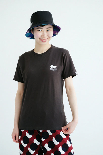 ねこ 半袖Tシャツ[5.0]／スモークブラック