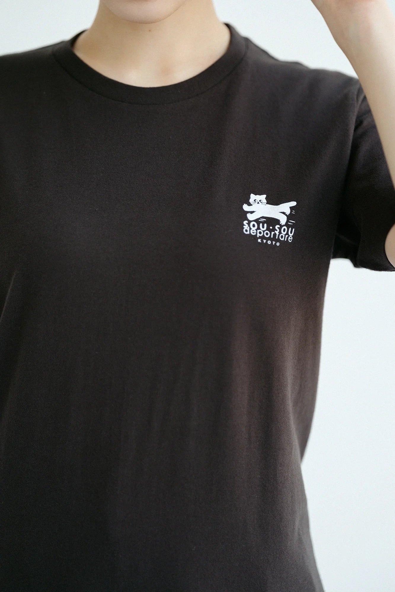 ねこ 半袖Tシャツ[5.0]／スモークブラック
