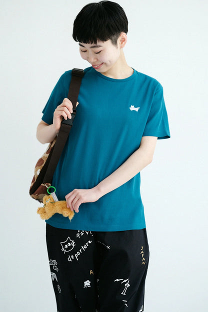 高島縮 40/40 半袖Tシャツ／グリーン
