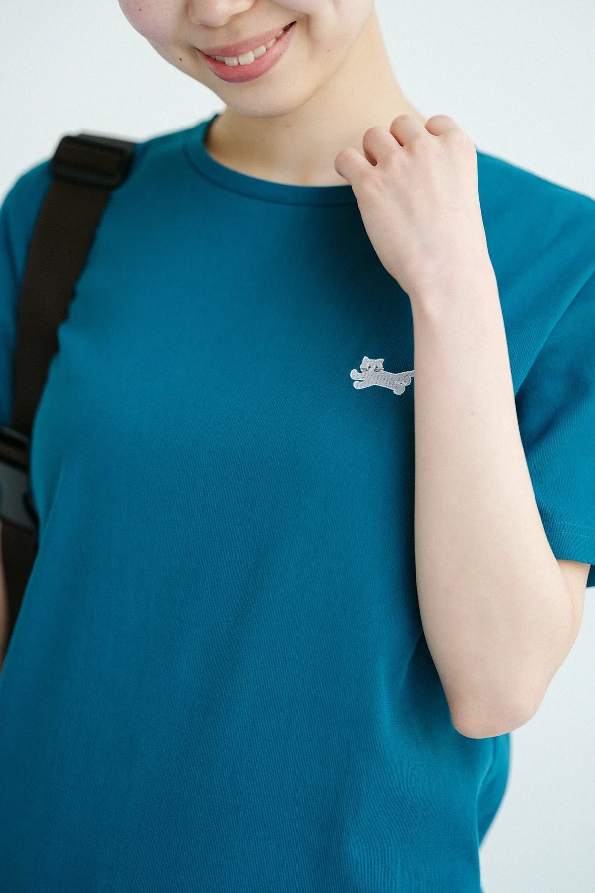 高島縮 40/40 半袖Tシャツ／グリーン