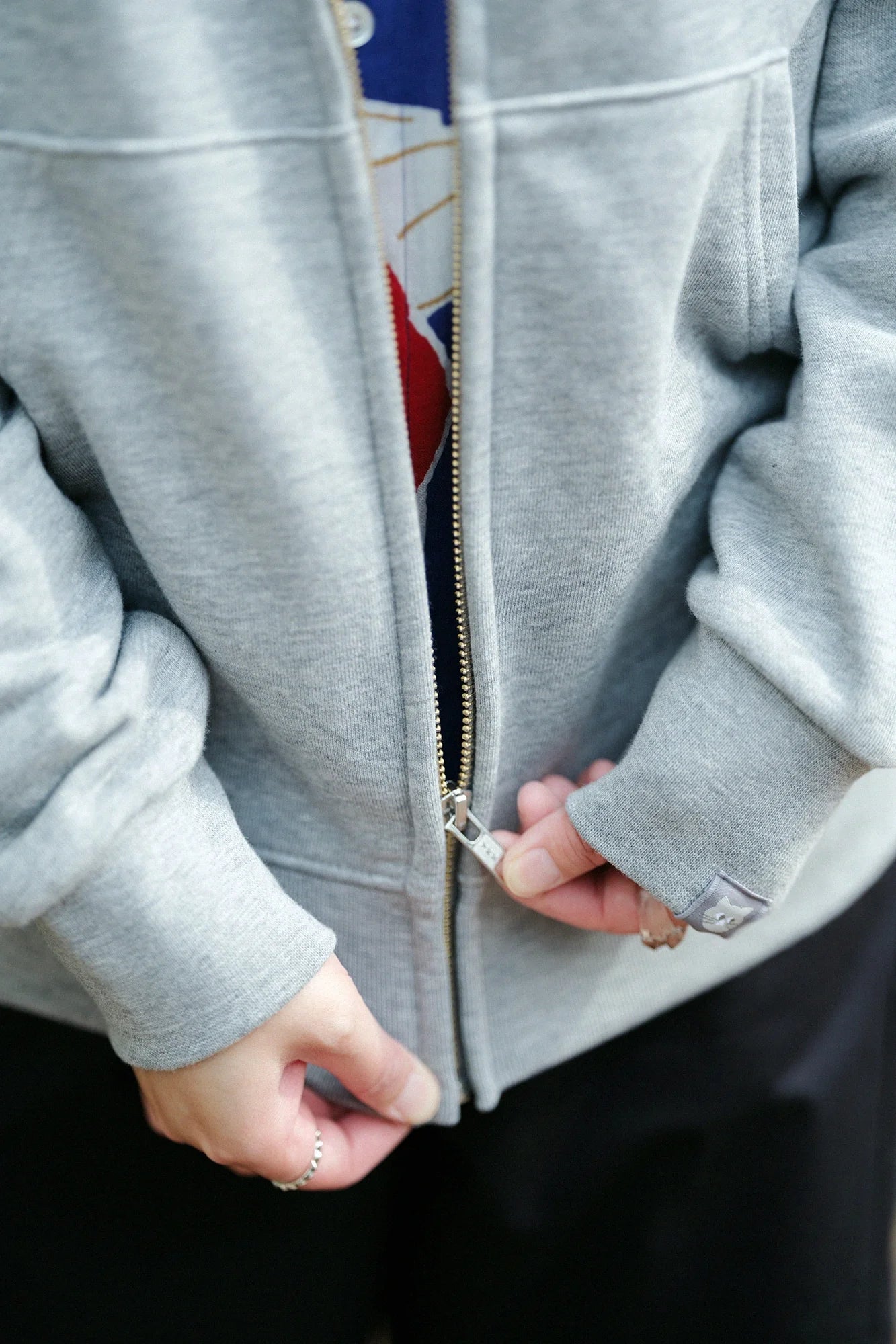 デポルターレ ZIP UP スウェットパーカー[9.7]／ヘザーグレー