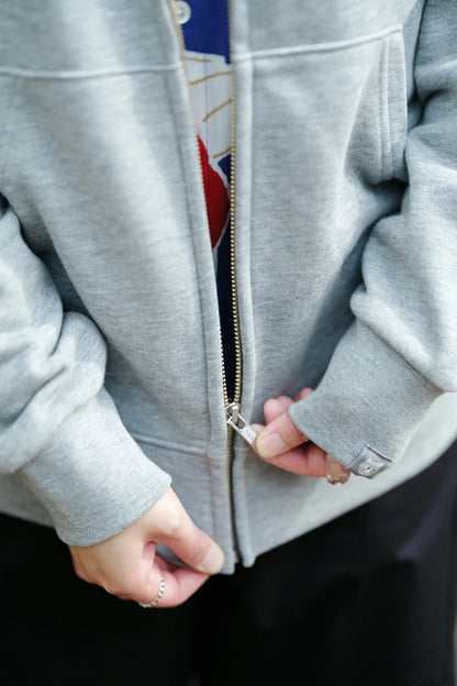 デポルターレ ZIP UP スウェットパーカー[9.7]／ヘザーグレー