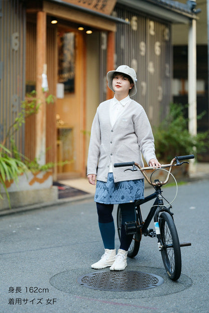 キルティングジャカール BIKEキュロット／おおらか サックスブルー