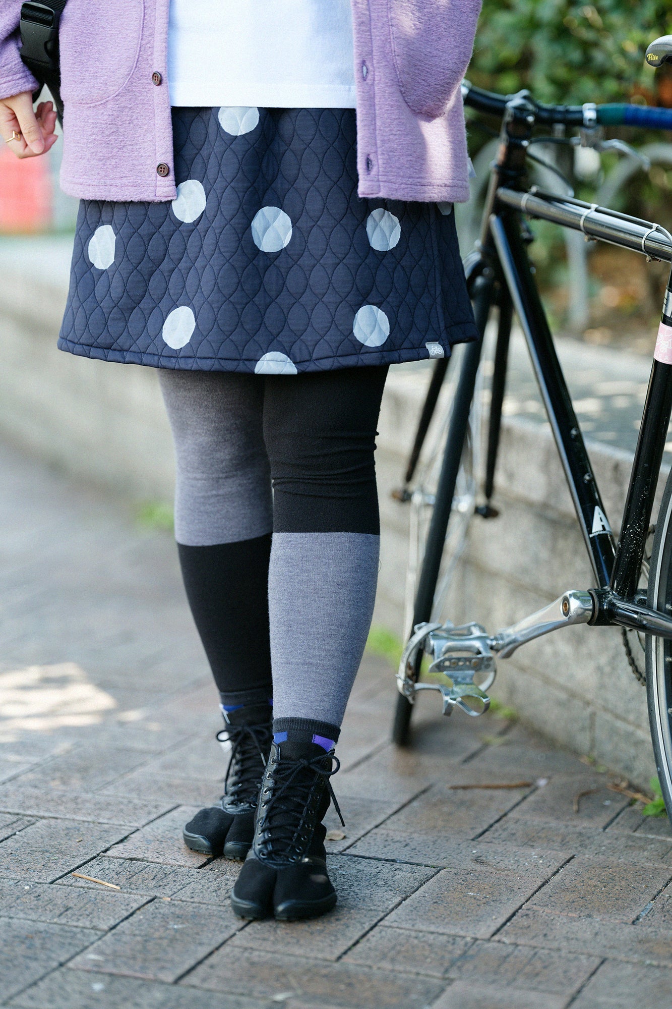 キルティングジャカール BIKEキュロット／すいぎょくマーラ ダークネイビー