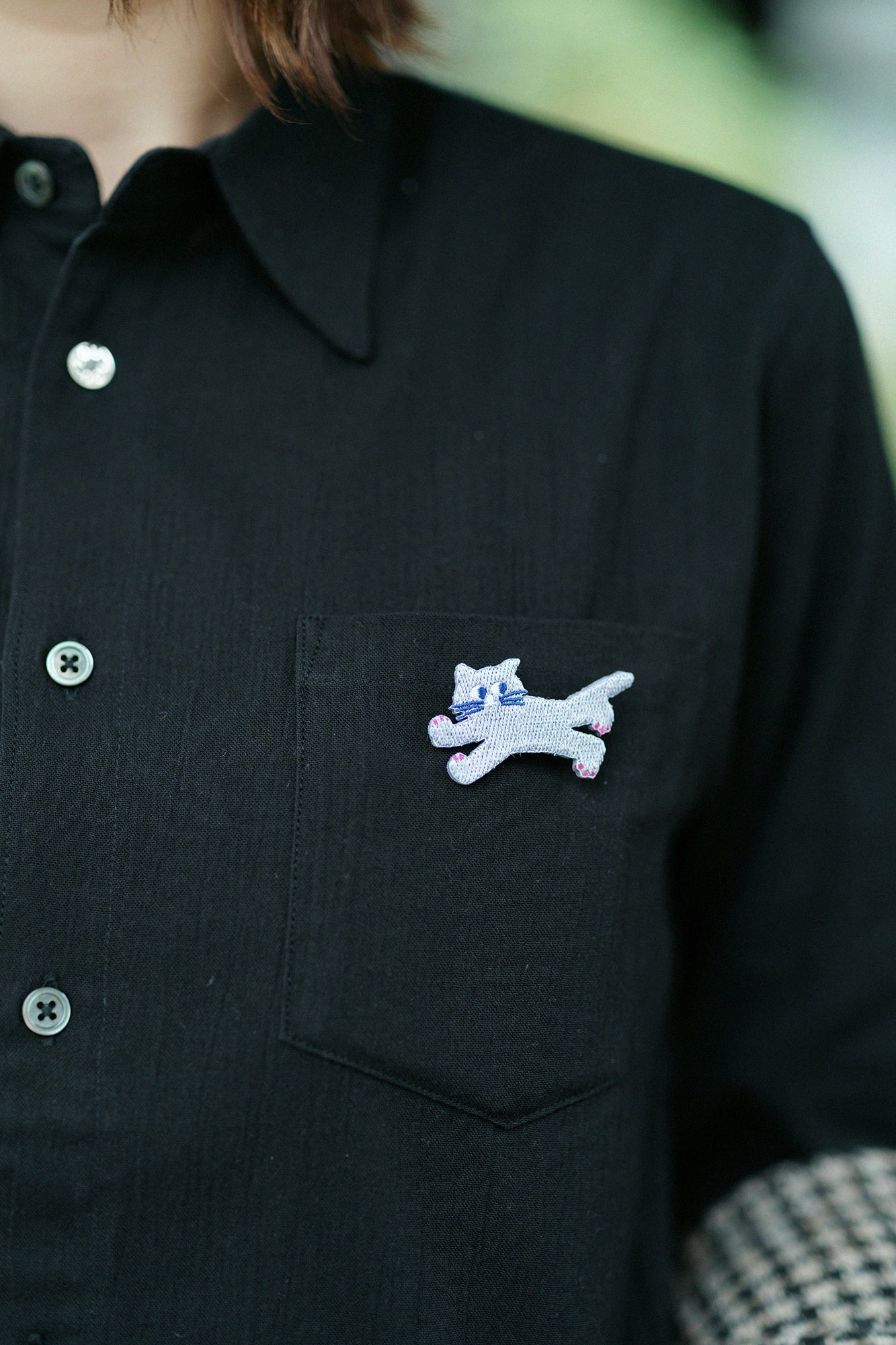 刺繍飾り（ししゅうかざり）／depoニャン グレー