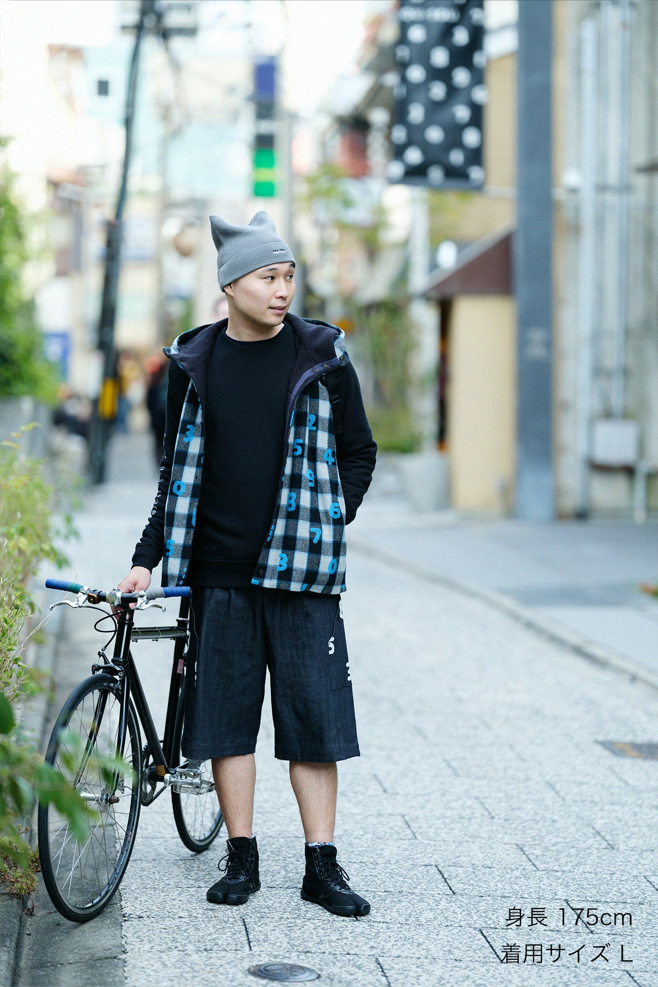 ストレッチデニム BIKEショーツ／インディゴ×SO-SU-U