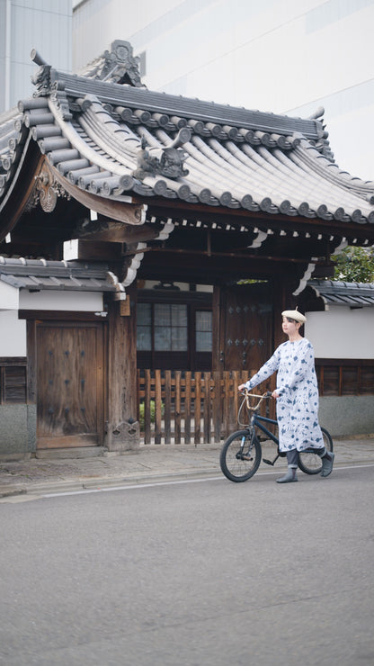 メランジチェック H.N.BIKEワンピース／おおらからくがき