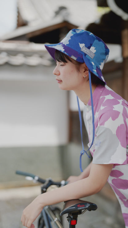 高島縮 20/20 リバーシブル BIKE HAT／霰縞（あられじま）